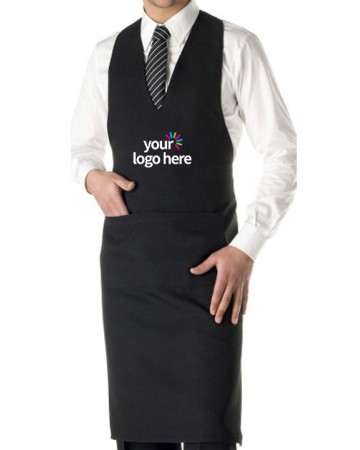 Professional Black V-Neck Apron